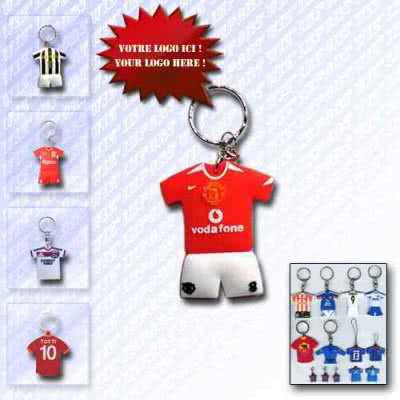 Porte-clés publicitaire maillot football en pvc