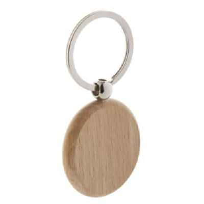 Porte clés en bois médaille en bois